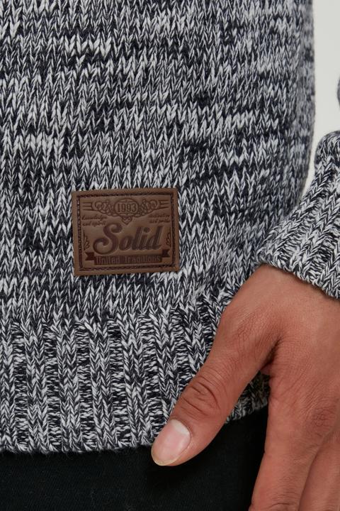 Actual product image Solid Pomeroy Men's Cardigan Chunky Knit Jacket With Funnel Neck Made Of 100% Cotton (L)
