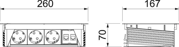Produktbild OBO Bettermann Deskbox klappbar (3 x, 0.26 m)