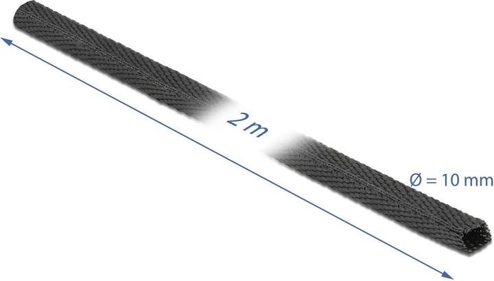 Immagine prodotto Delock Tubo termoretraibile in tessuto 2 m x 10 mm tasso di restringimento 2:1 nero (1 x)
