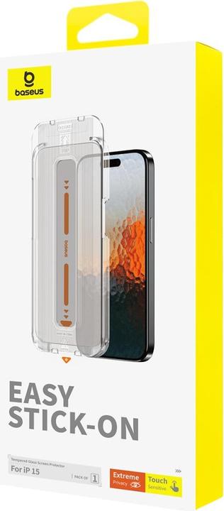 Produktbild Baseus Panzerglas mit Sichtschutz (1 Stück, Apple iPhone 15)