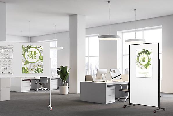 Actual product image Magnetoplan MAGNETOP. Design whiteboard Vario 1181100 steel, mobile 1000x1800mm (1000 x 1800 mm)