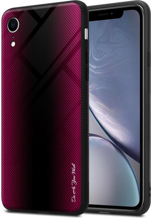 Actual product image Cadorabo TPU Striped Glass Cover (Apple iPhone XR)