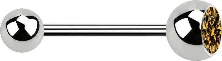 Image du produit Star Piercing Micro Barbell argent avec boule et boule de cristal topaze (sans laiton, Acier chirurgical 316L)