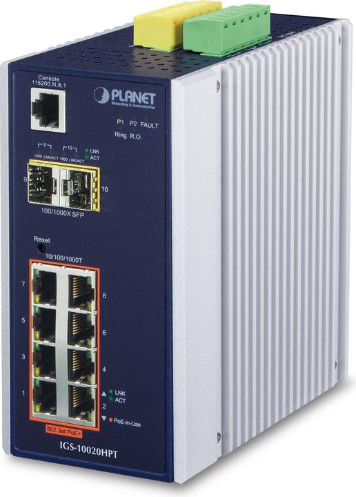 Actual product image Planet 8-Port Ind.SFP Managed Switch (8 Ports)
