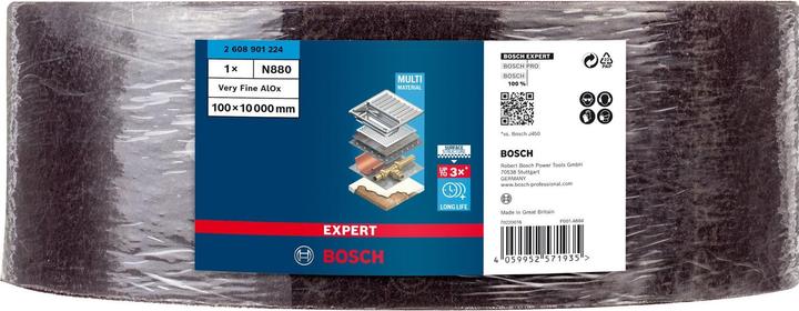 Produktbild Bosch Professional Zubehör EXPERT N880 Vliesrolle zum Handschleifen, 100 mm x 10 m, sehr fein A (Sehr fein)