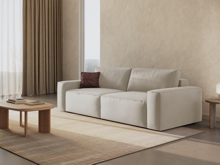 Actual product image Micadoni Velvet Sofa With Bed Function And Box, "Jodie", 3 Seats, 247x107x86Made in Europe (2 person sofa, 3-seater, 4-seater)