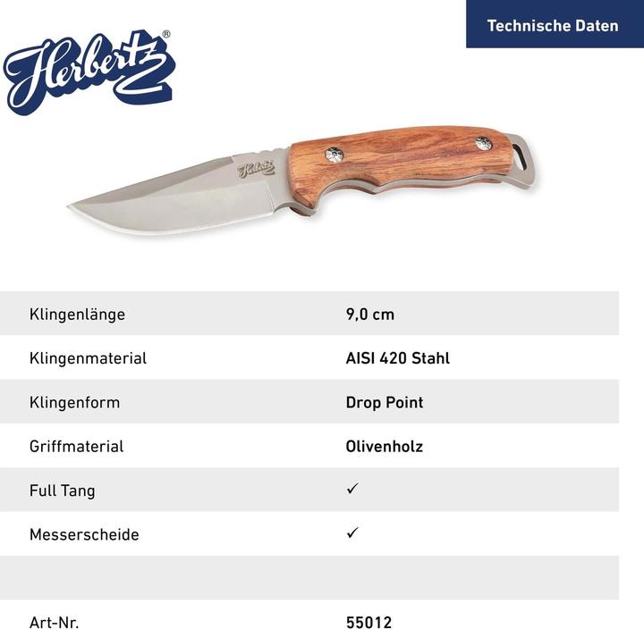Produktbild Herbertz Gürtelmesser Oliven (9 cm)