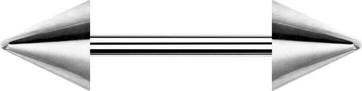 Produktbild Star Piercing Micro Barbell silber mit zwei Cones (Chirurgenstahl 316L)