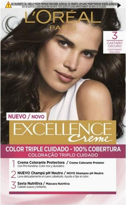 Immagine prodotto L'Oréal Paris Colorazione permanente Excellence Dark Chestnut (Nº 3 Marrone scuro)