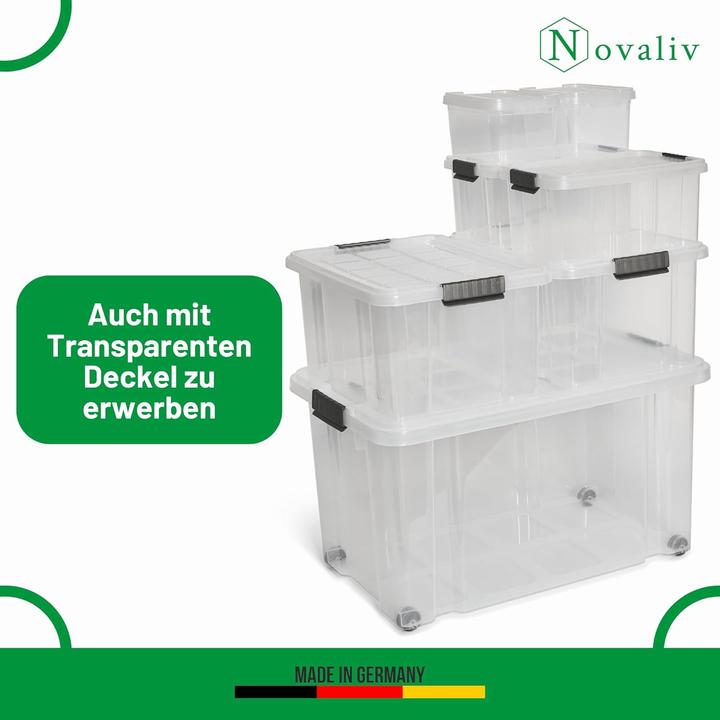 Actual product image Novatool Novaliv 7 tlg Sparset Aufbewahrungsboxen mit Deckel Anthrazit 1x55 L + 2x 15L + 2x 5L + 2x 2L Nestba (55 l)