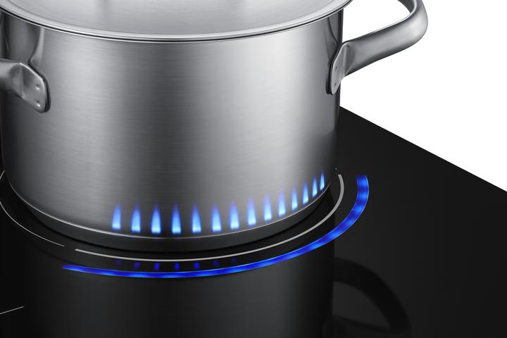 Image du produit Samsung NZ64N9777BK/E1 Induction, 60cm, 15 Puissances, Virtual Flame, Ice Blue