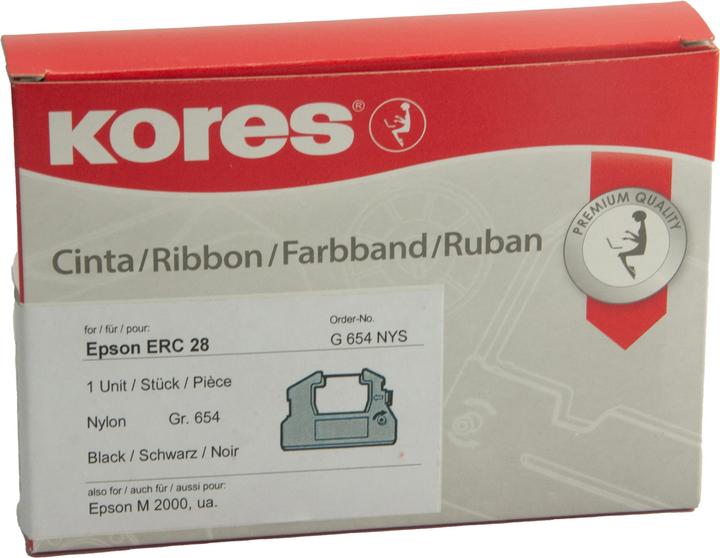 Produktbild Kores Farbband Nylon schwarz Gr.654 zu Epson ERC 28 13mm/2.5m