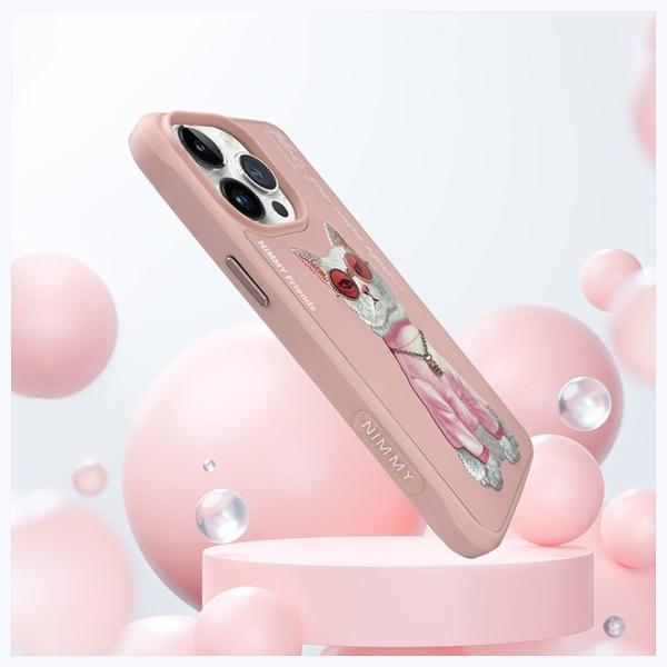 Actual product image Nimmy case iPhone 15 Pro Max 6.7" pink Glasses Cool Cat (Apple iPhone 15 Pro Max)