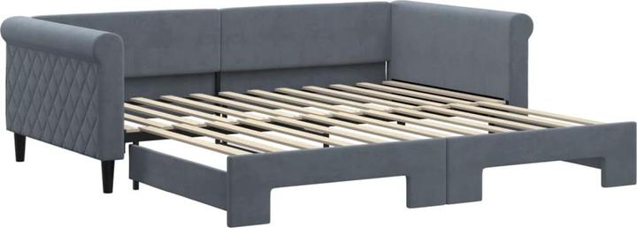 Immagine prodotto VidaXL Tagesbett Ausziehbett Sofabett Gästebett Dunkelgrau 100x200cm Samt (Divano letto)