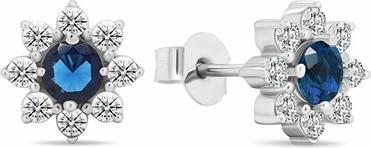 Produktbild Brilio Silver - Decent silver earrings with cubic zirconia Flowers EA577WB