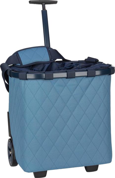 reisenthel carrycruiser Frame Rhombus Blue – Tragbarer Einkaufstrolley mit stabilem Aluminiumrahmen