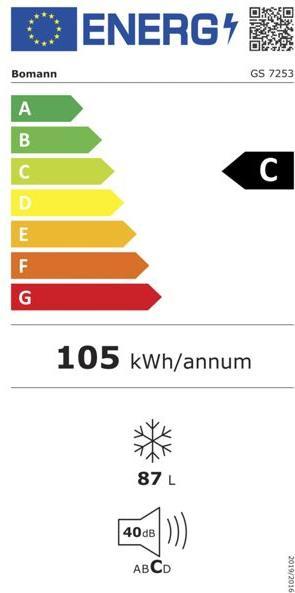 Energie-Label Bomann StandGefrierschrank (Freistehend, 87 l)