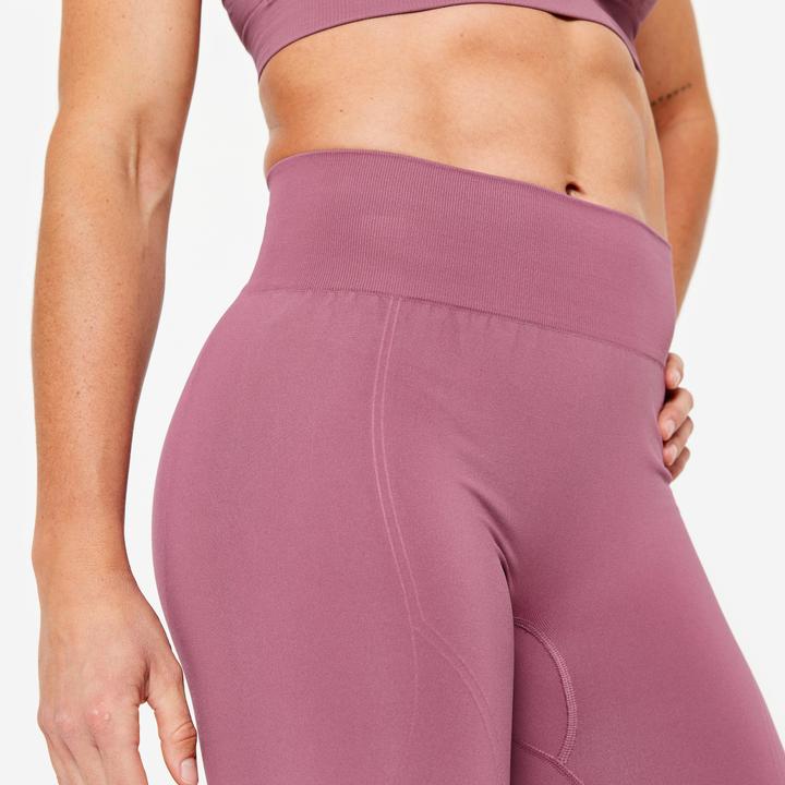 Produktbild Domyos Sportleggings Damen hoher Taillenbund Push-up - lila (L)
