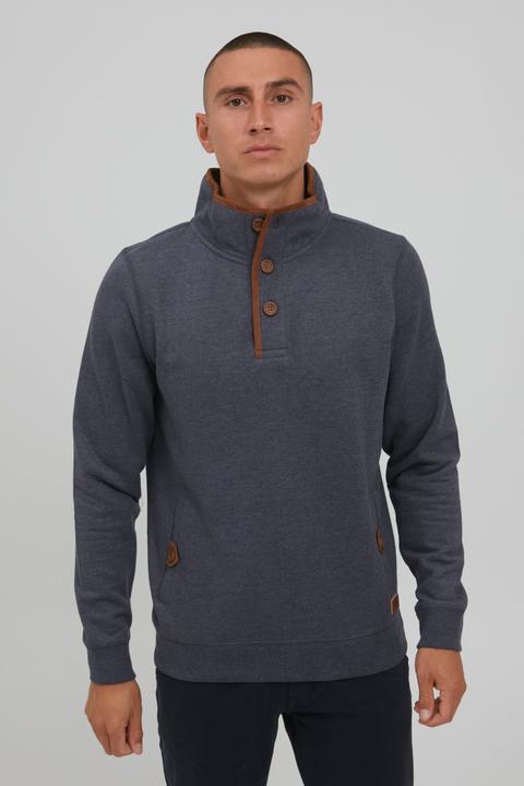Actual product image Blend Achlias Men's Sweatshirt Sweat Shirt Jumper With High-Neck Buttons And Pockets (S)