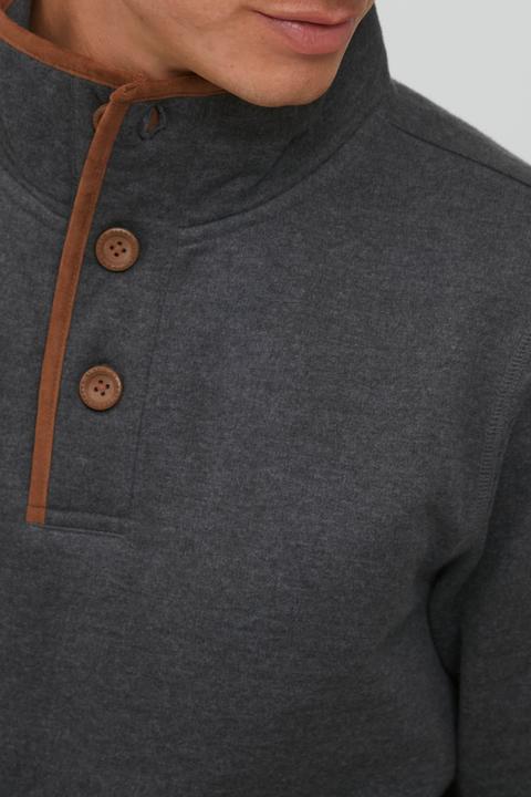 Actual product image Blend Achlias Men's Sweatshirt Sweat Shirt Jumper With High-Neck Buttons And Pockets (S)