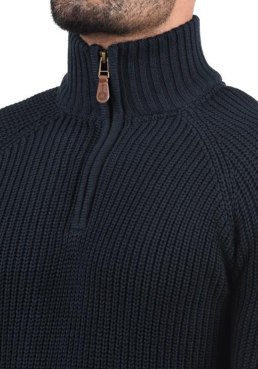 Actual product image Solid Xenox Men's Jumper Chunky Knit Pullover Troyer Made Of 100% Cotton (S)