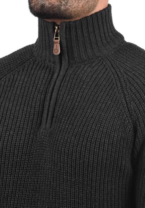 Actual product image Solid Xenox Men's Jumper Chunky Knit Pullover Troyer Made Of 100% Cotton (L)