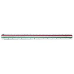 Image du produit Staedtler Règle triangulaire Mars 561 98-2BK, blanche en plastique, gorges colorées, graduation en relief (33 mm)
