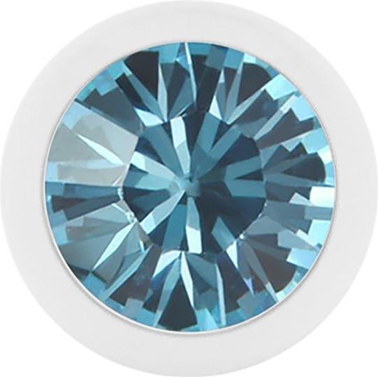 Produktbild Star Piercing Micro Kugel Pure White mit Swarovski aqua (ohne Messing, Chirurgenstahl 316L)