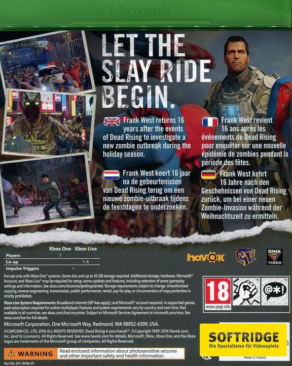 Actual product image Microsoft Dead Rising 4 (Xbox Series X, Xbox One X, Multilingual)