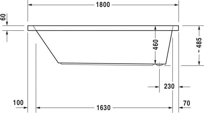 Produktbild Duravit Rechteck-Badewanne STARCK X 1800x900mm, 1 Rückenschräge weiss (301 l, 180 cm, 90 cm)