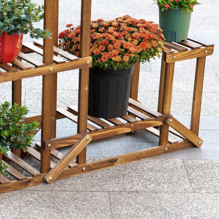 Immagine prodotto Swisshandel24 Scaffale per piante Supporto per fiori Legno massiccio 6 livelli Scaffale per fiori a quattro