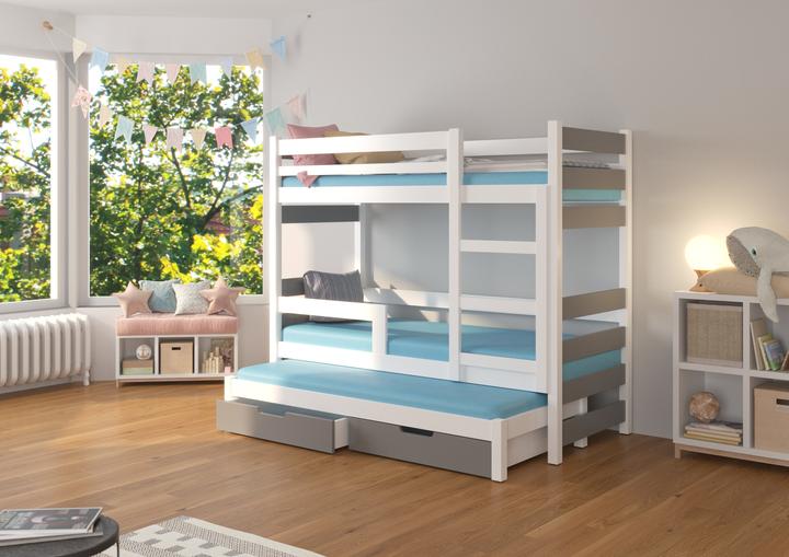 Image du produit ADRK Furniture Tripler les lits superposés avec les matelas KARLO