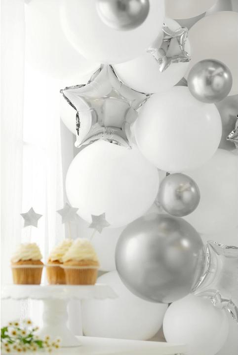 Produktbild Partydeco Luftballon Glossy Silber, Ø 12 cm, 50 Stück (50 x)