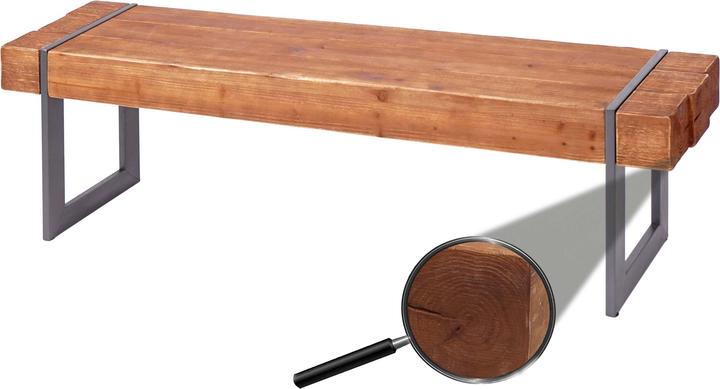 Immagine prodotto Swisshandel24 Panca, panca per sala da pranzo, panca in legno di abete rustico massiccio - marrone 160cm (160 cm)