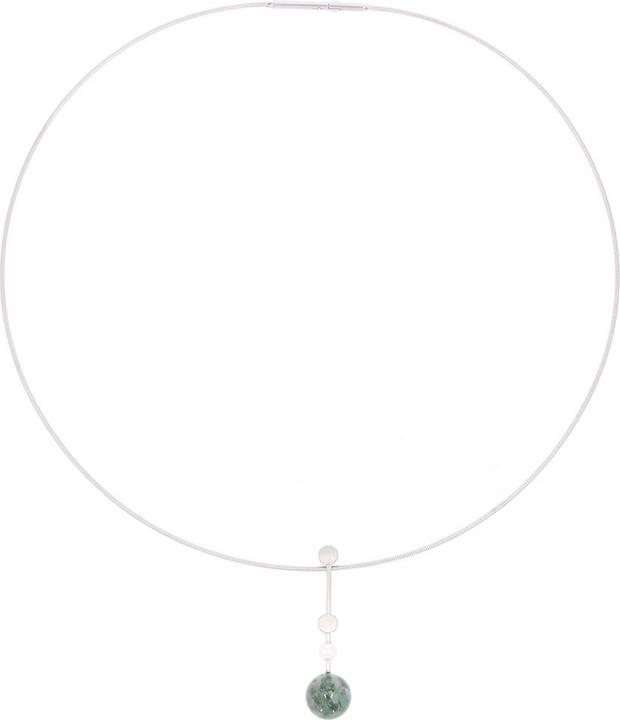 Produktbild Xen Atelier Collier mit Moosachat und Süsswasserzuchtperle 45 cm (Edelstahl, 45 cm)