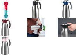 Actual product image Emsa Vacuum jug SOFT GRIP, 1.0 litre, stainless steel / wine red One-handed operation with quick-tip (1 l)