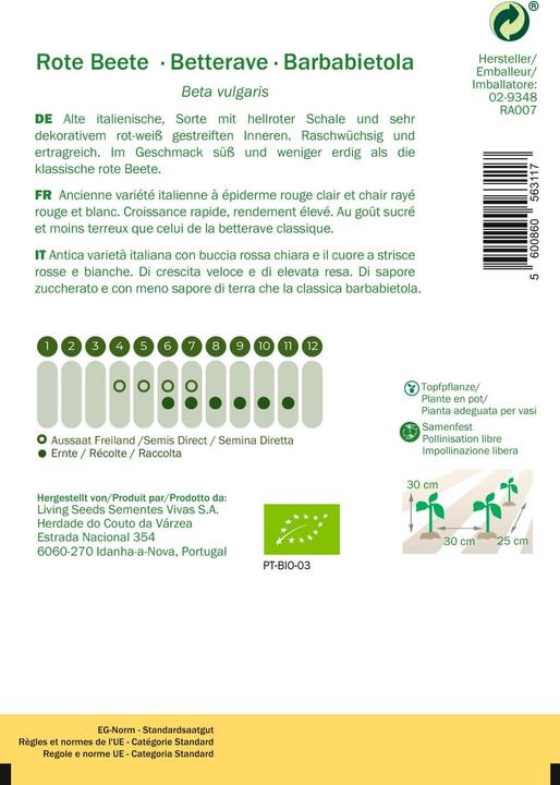 Image du produit Living Seeds Beterave, Chioggia (Graines de légumes)