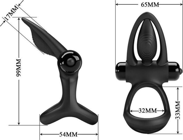 Actual product image Pretty Love Vibration Ring 10 Vibrations Black Silicone