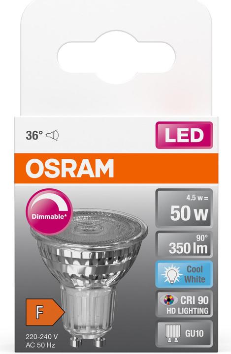Actual product image Osram LED Superstar (GU10, 4.50 W, 350 lm, 1 x, F)