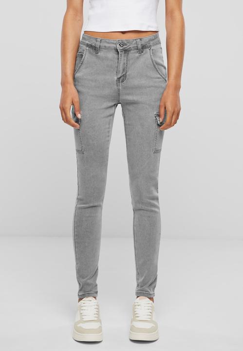 Produktbild Cloud 5ive Cloud5ive Damen High Waist Cargo Jeans Hose mit washed look (M)