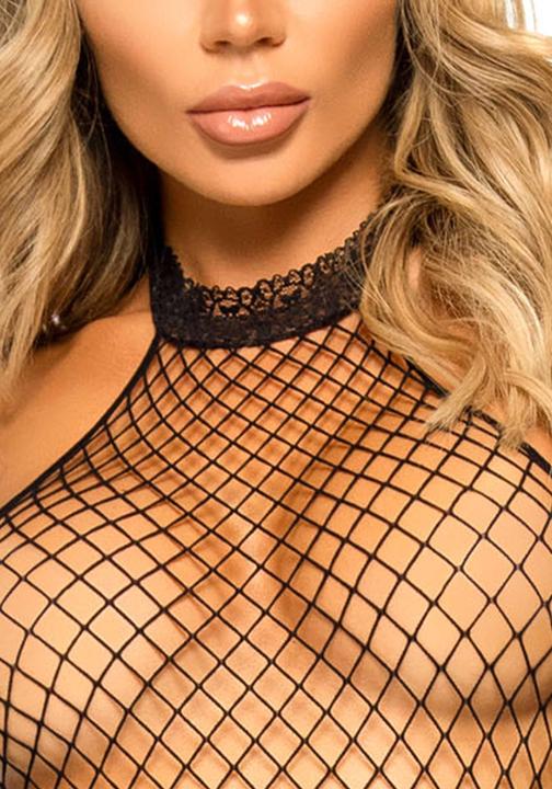 Actual product image Leg Avenue What U Want Fishnet Catsuit - Black (One size)