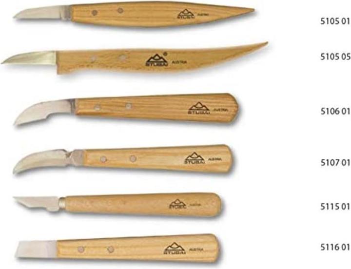 Actual product image Stubai Carving knife set, 5 pcs.