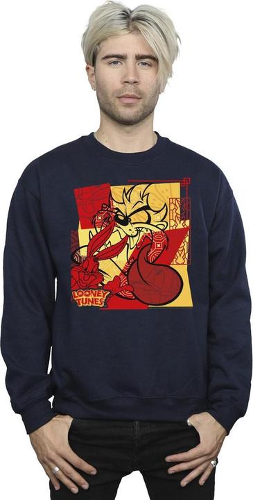 Immagine prodotto Looney Tunes Taz Bugs Rabbit New Year Felpa Uomo (XL)