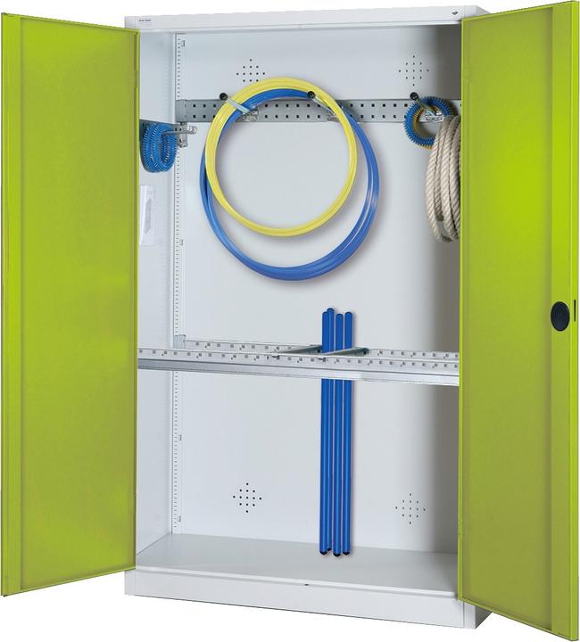 Produktbild C+P Modul-Sportgeräteschrank mit Grundausstattung (HxBxT: 195x120x50 cm, mit Vollblech-Flügeltüren)