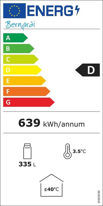 Energie-Label Kibernetik FSP Getränkekühlschrank 335 Liter (250 l)