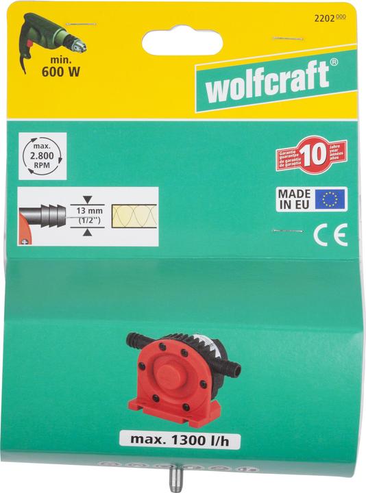 Immagine prodotto wolfcraft wolfcraft 1 Pumpe Kunststoffgehäuse 1300 l/h S=6mm (Pompa da giardino)