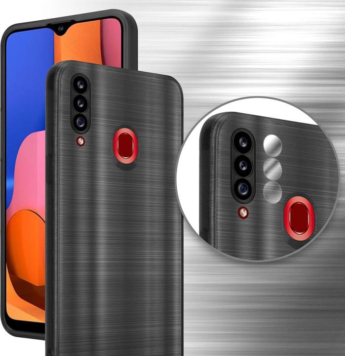 Image du produit Cadorabo Housse pour Samsung Galaxy A20s en TPU brossé Protection appareil photo LM160 Style (Samsung Galaxy A20s)
