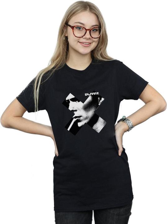 Immagine prodotto David Bowie Cross Smoke Boyfriend Fit Maglietta Ampia Donna (XL)