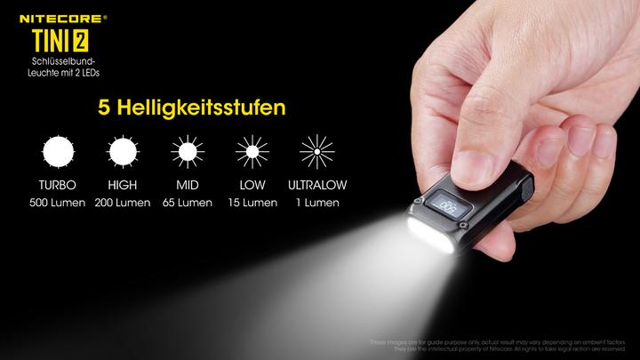 Image du produit Nitecore TINI 2 - 500 lumens, gris (4.70 cm, 500 lm)
