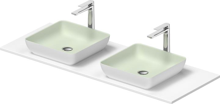 Produktbild Duravit Sivida Waschtisch Set, eckig, 2 Waschtische, 400x400mm, inkl. Konsole 1350x500mm (500 mm, 1350 mm)